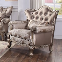 Traditional Tufted Accent Chair with One Pillow