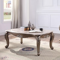 Traditional Coffee Table with Marble Top
