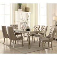 Glam Dining Set with 6 Chairs