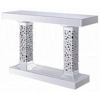 Contemporary Console Table with Tempered Mirrored Top