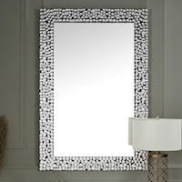 Contemporary Accent Mirror with Faux Gem Inlay