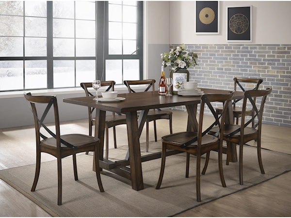 Dining Table Set with 6 Chairs