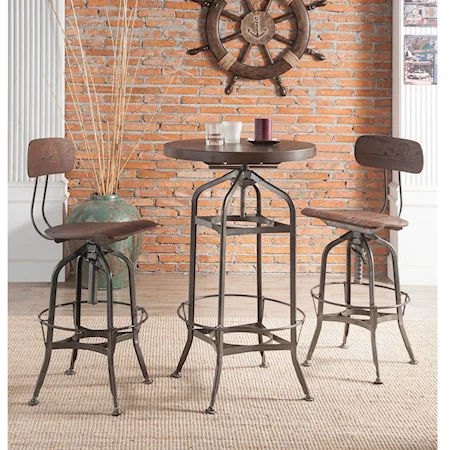 Pub Table Dining Set with 2 Chairs