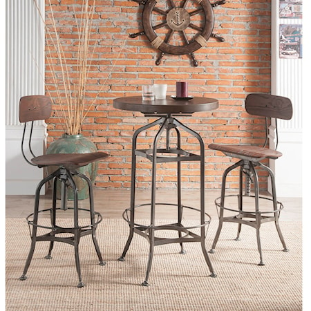 Pub Table Dining Set with 2 Chairs