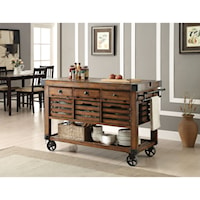 Industrial Kitchen Cart with Casters