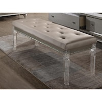 Glam Bench with Tufted Upholstered Seat