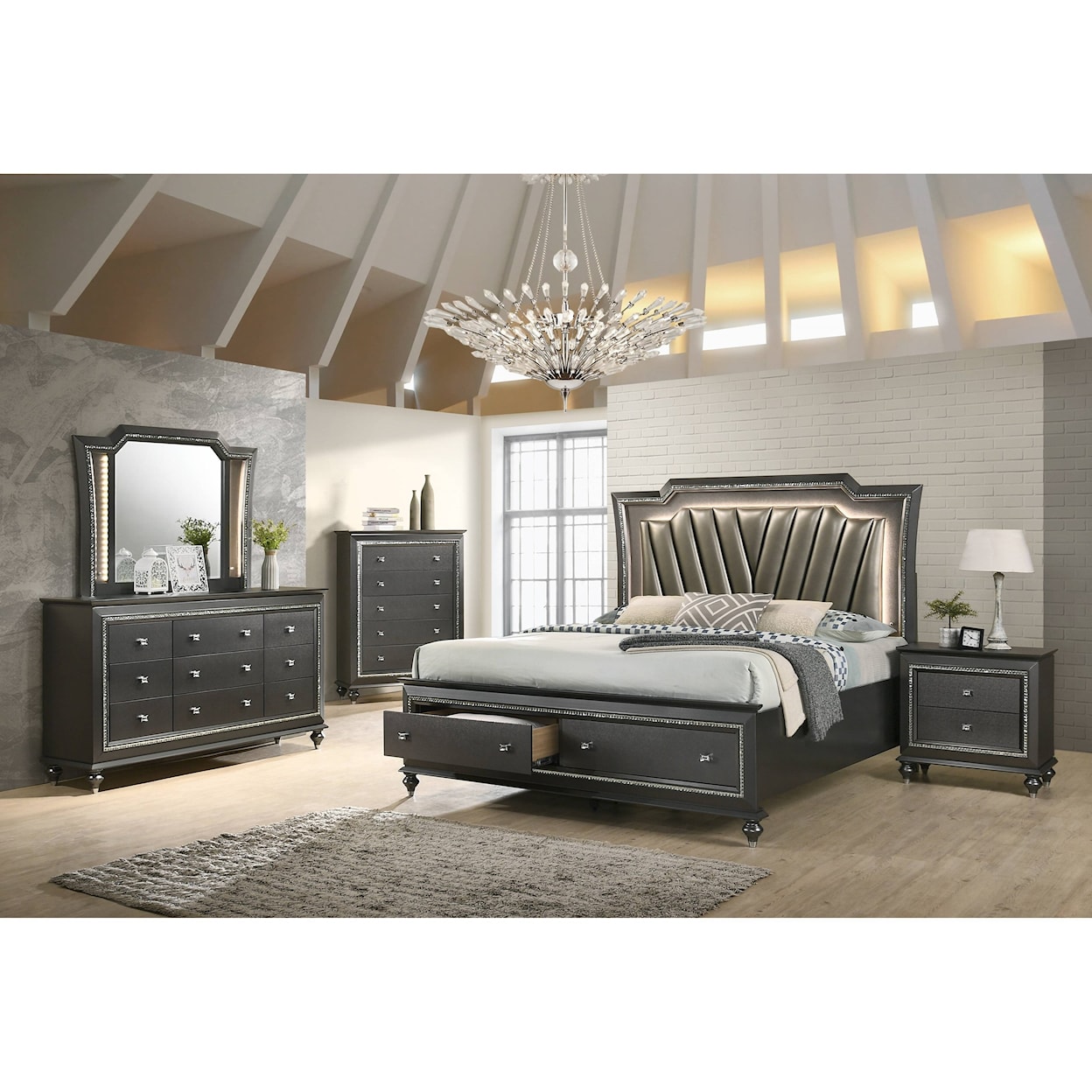 Acme Furniture Kaitlyn California King Bed (LED HB)