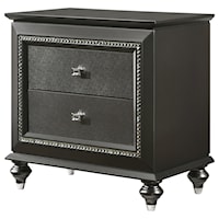Glam Nightstand with Two Drawers