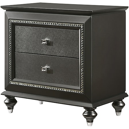 Glam Nightstand with Two Drawers