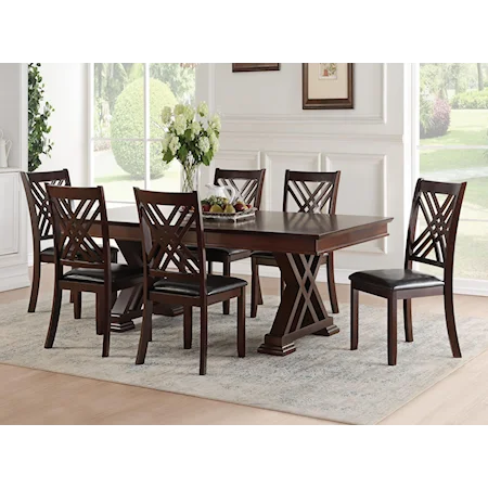 Dining Set with 6 Side Chairs