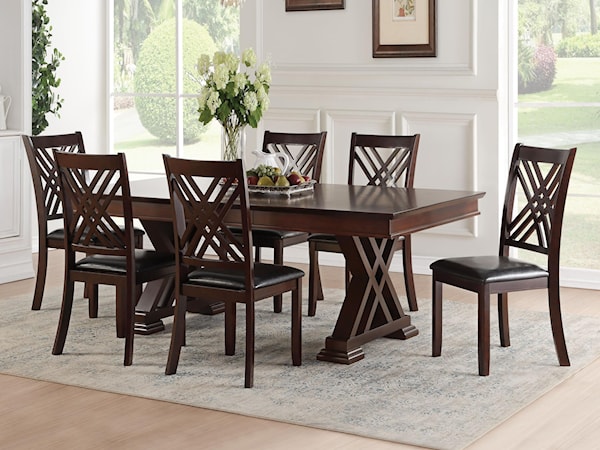 Dining Set with 6 Side Chairs