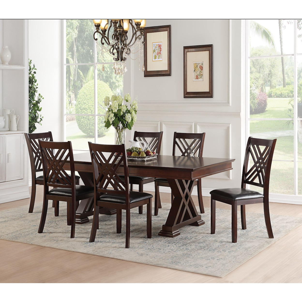 Acme Furniture Katrien Dining Set with 6 Side Chairs