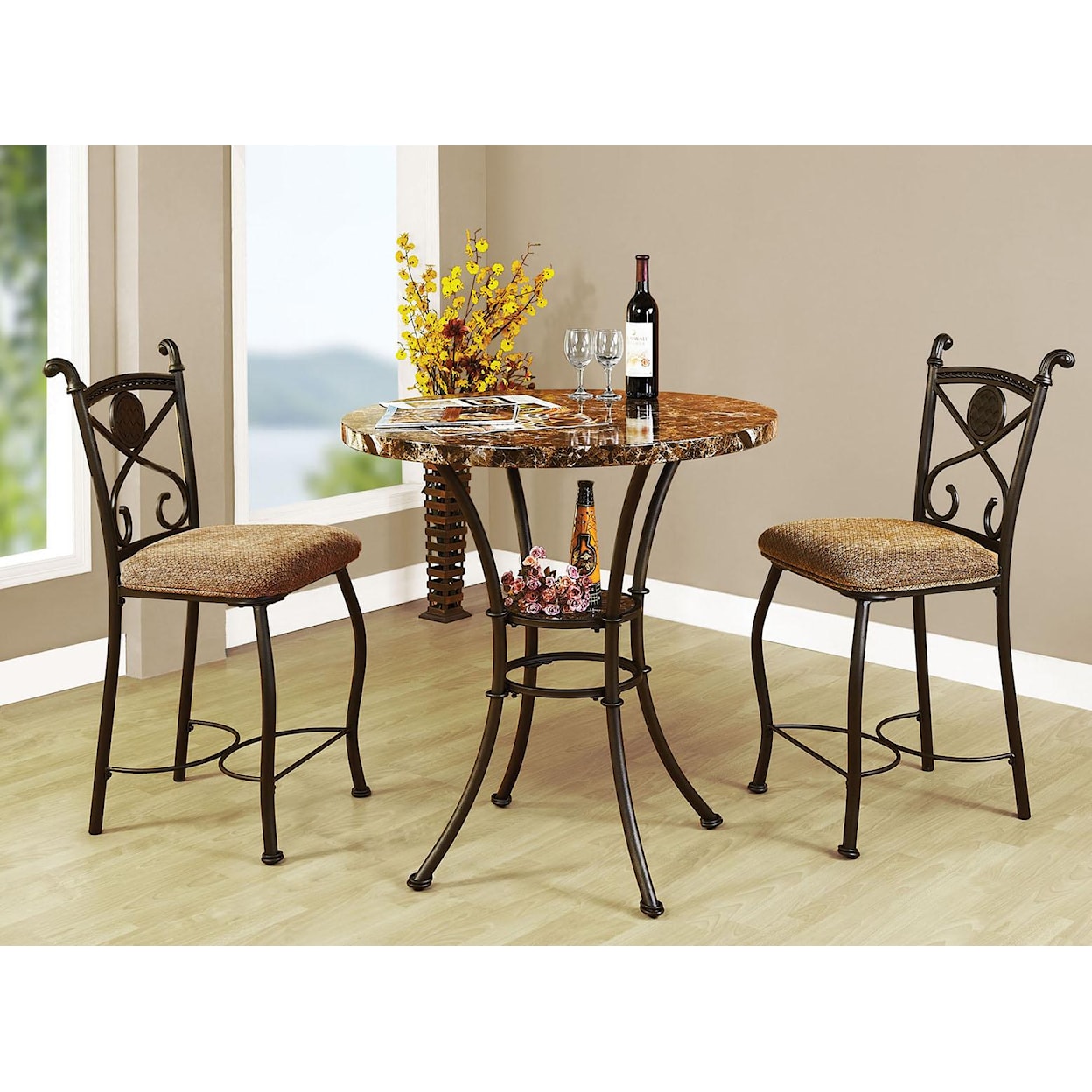 Acme Furniture Kleef 3-Piece Counter Height Dining Set