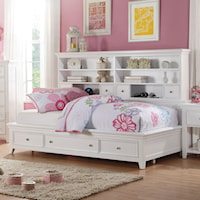 Full Daybed with Bookcase and Footboard Storage