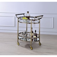 Contemporary Serving Cart with 2 Shelves