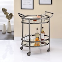 Contemporary Serving Cart with 2 Shelves