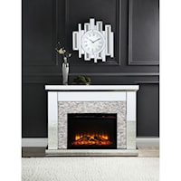 Glam Fireplace with Faux Diamonds