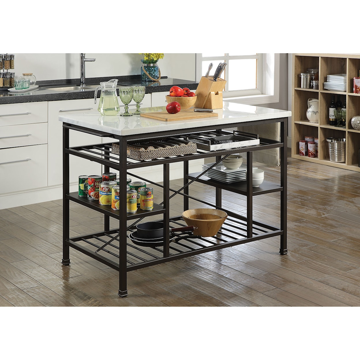 Acme Furniture Lanzo Counter Height Kitchen Island