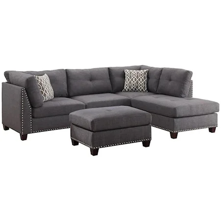 Sectional Sofa & Ottoman (2 Pillows)