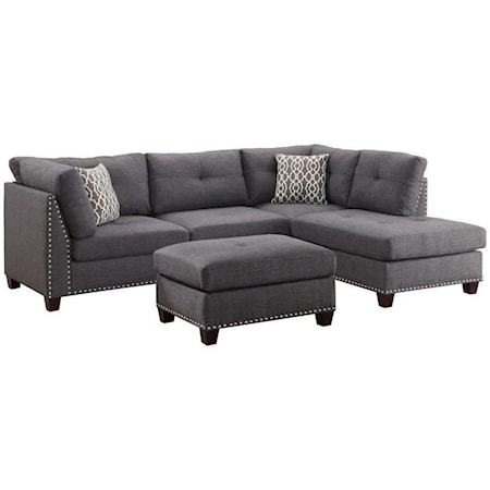 Sectional Sofa & Ottoman (2 Pillows)