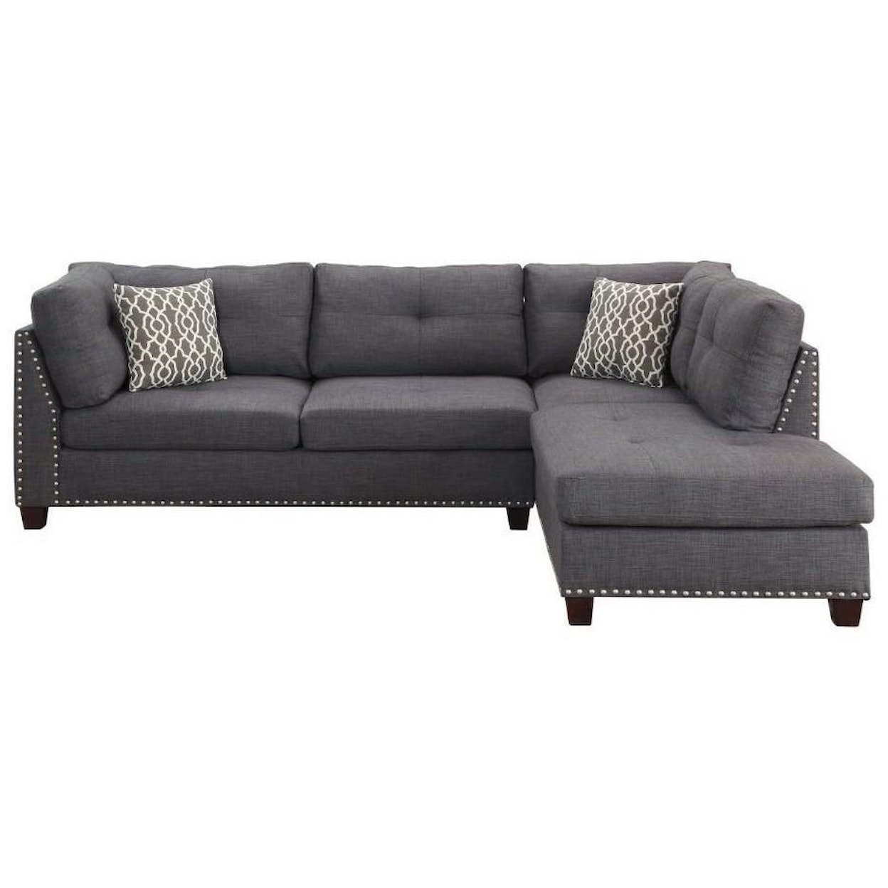 Acme Furniture Laurissa Sectional Sofa & Ottoman (2 Pillows)