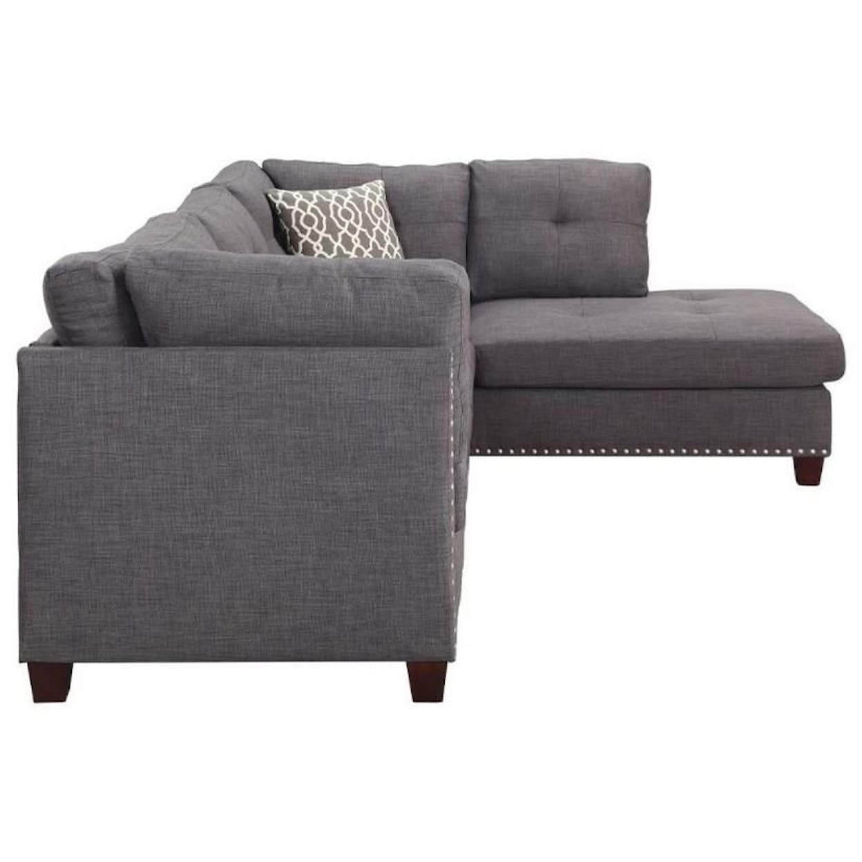 Acme Furniture Laurissa Sectional Sofa & Ottoman (2 Pillows)