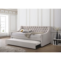 Transitional Fully Upholstered Fabric Twin Daybed & Trundle