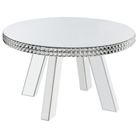 Mirrored Glam Coffee Table with Faux Crystals  