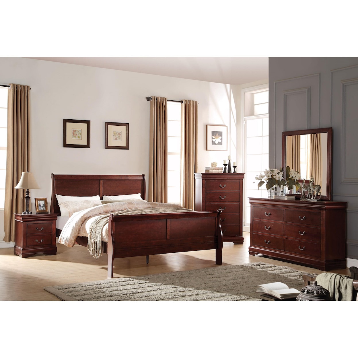 Acme Furniture Louis Philippe Eastern King Bed (FB 29"H)