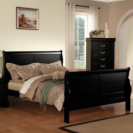Queen Transitional Sleigh Bed