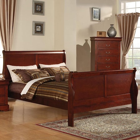 King Transitional Sleigh Bed