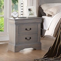 Two Drawer Transitional Nightstand