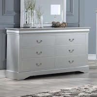 Transitional 6 Drawer Dresser