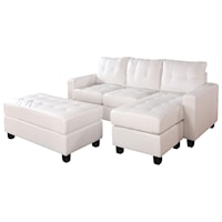 Sectional Sofa (Rev. Chaise) w/Ottoman