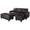 Acme Furniture Lyssa Sectional Sofa (Rev. Chaise) w/Ottoman