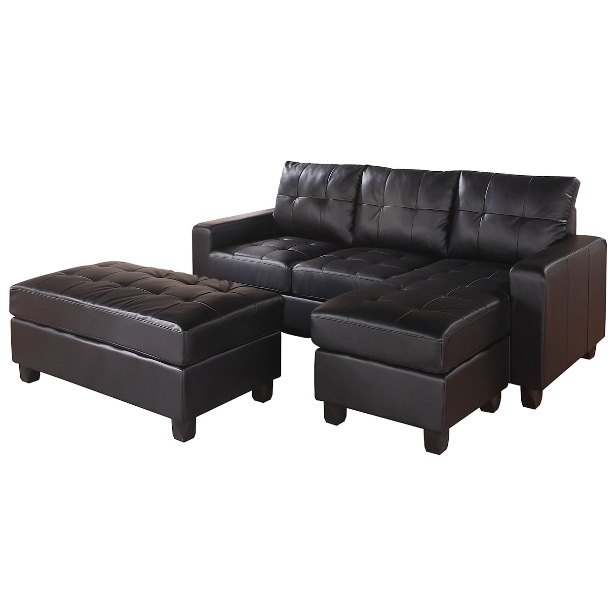 Acme Furniture Lyssa Sectional Sofa (Rev. Chaise) w/Ottoman