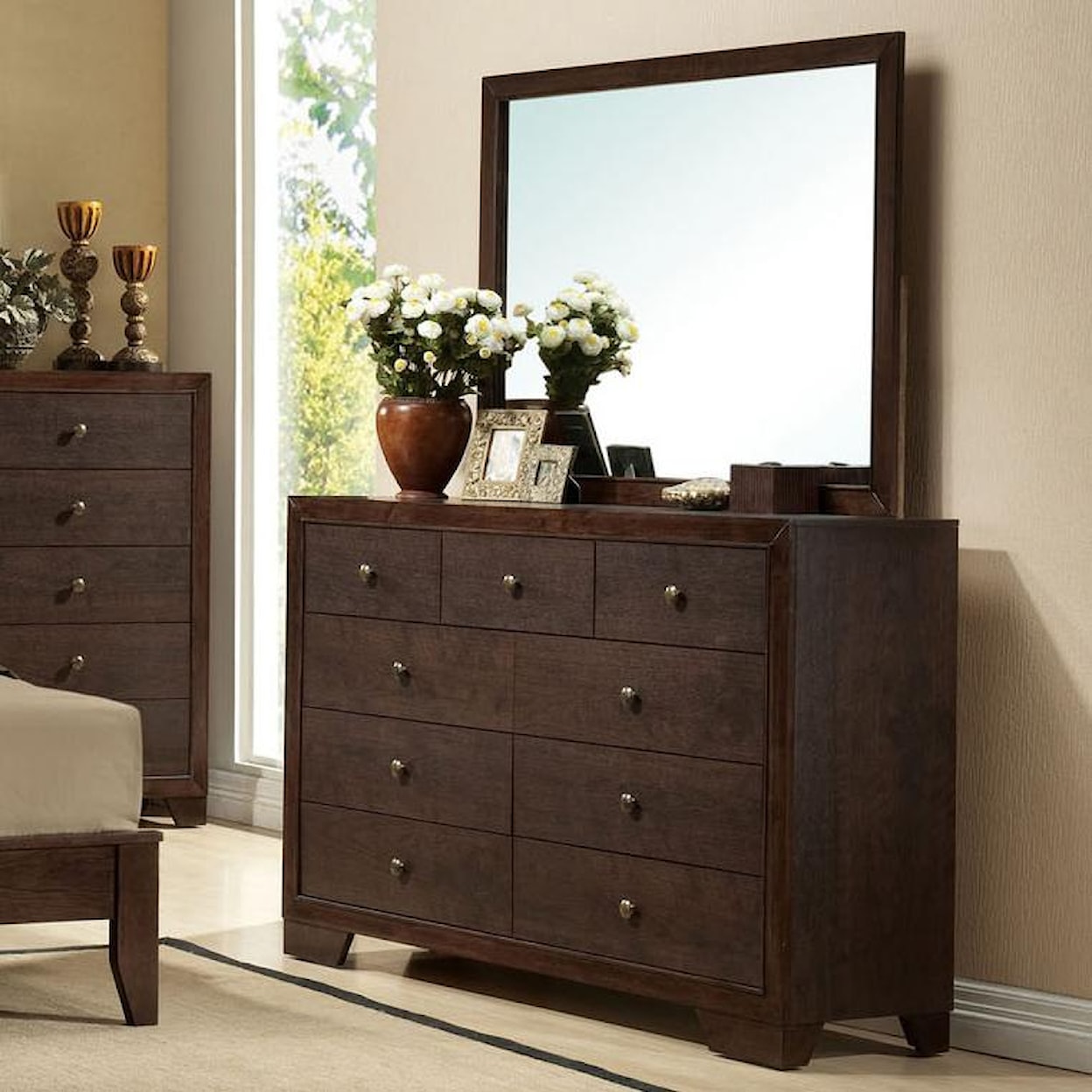 Acme Furniture Madison Dresser and Mirror Combo