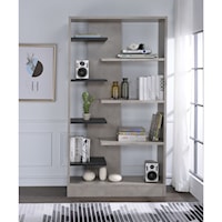 Contemporary Bookshelf with Staggered Shelves