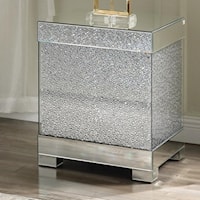Glam End Table with Mirrored Top