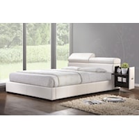 Contemporary Queen Bed W/ Built-in Nightstand