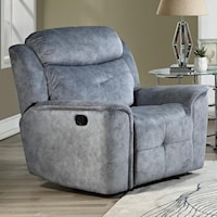 Contemporary Glider Recliner with External Latch Handle