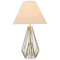 Contemporary Table Lamp with Gold Finish Metal Base