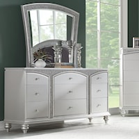 Glam 9-Drawer Dresser and Mirror Set