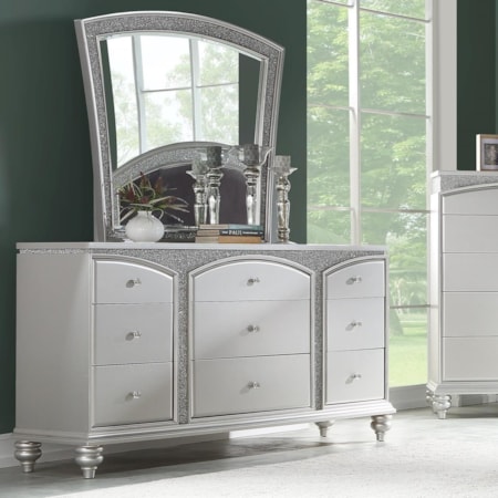 Dresser and Mirror Set