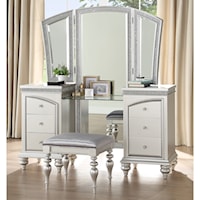 Glam 6-Drawer Vanity Desk