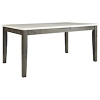 Dining Table in White Marble & Gray Oak