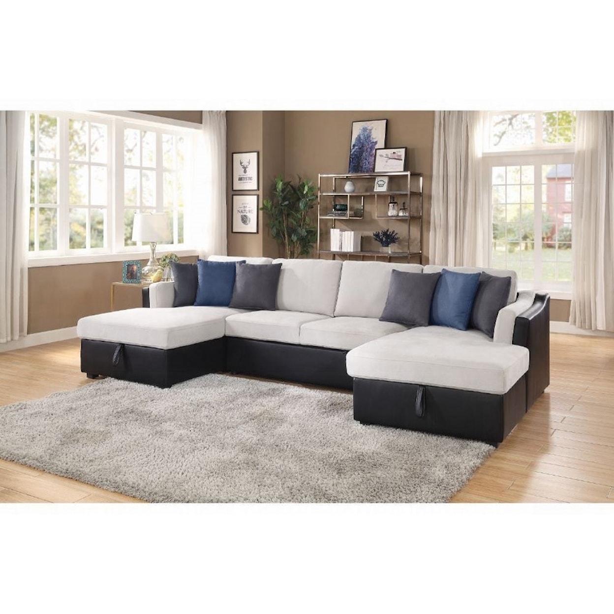 Acme Furniture Merill Sectional Sofa with Sleeper