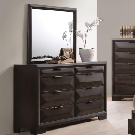 Dresser and Mirror Set
