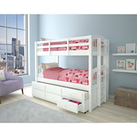 Twin Bunk Bed with Trundle and Drawer Storage