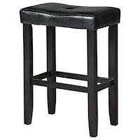 Bar Stool with Faux Leather Cushion